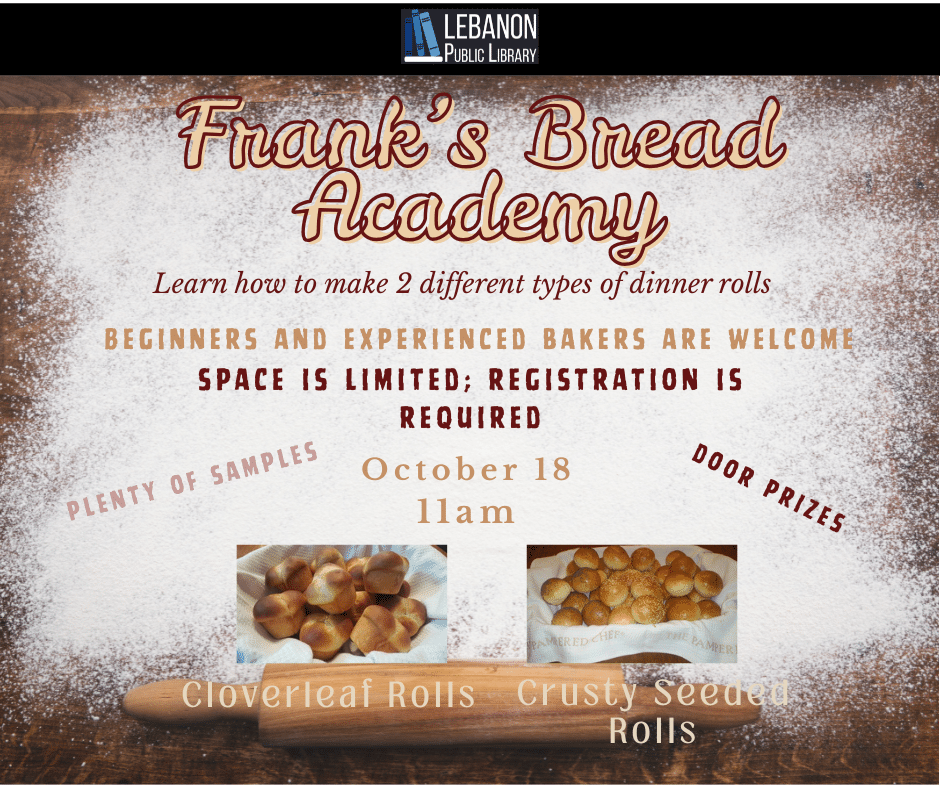 flour covered board, rolling pin, dinner rolls