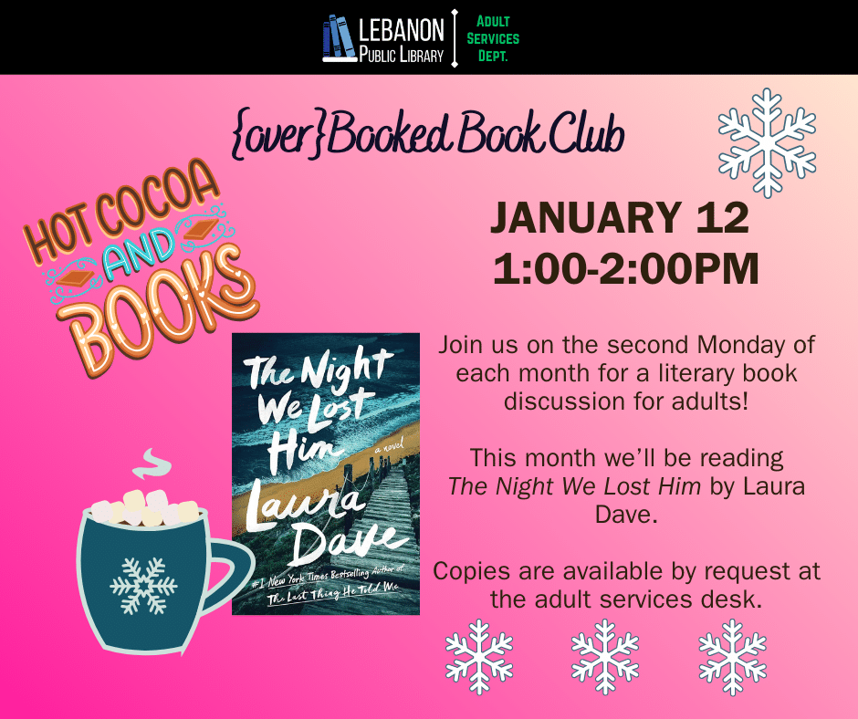 Snowflakes, hot beverage, book cover