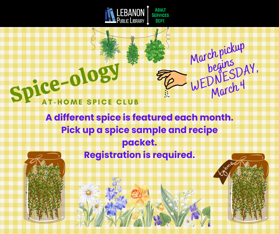 Various spices, spring flowers