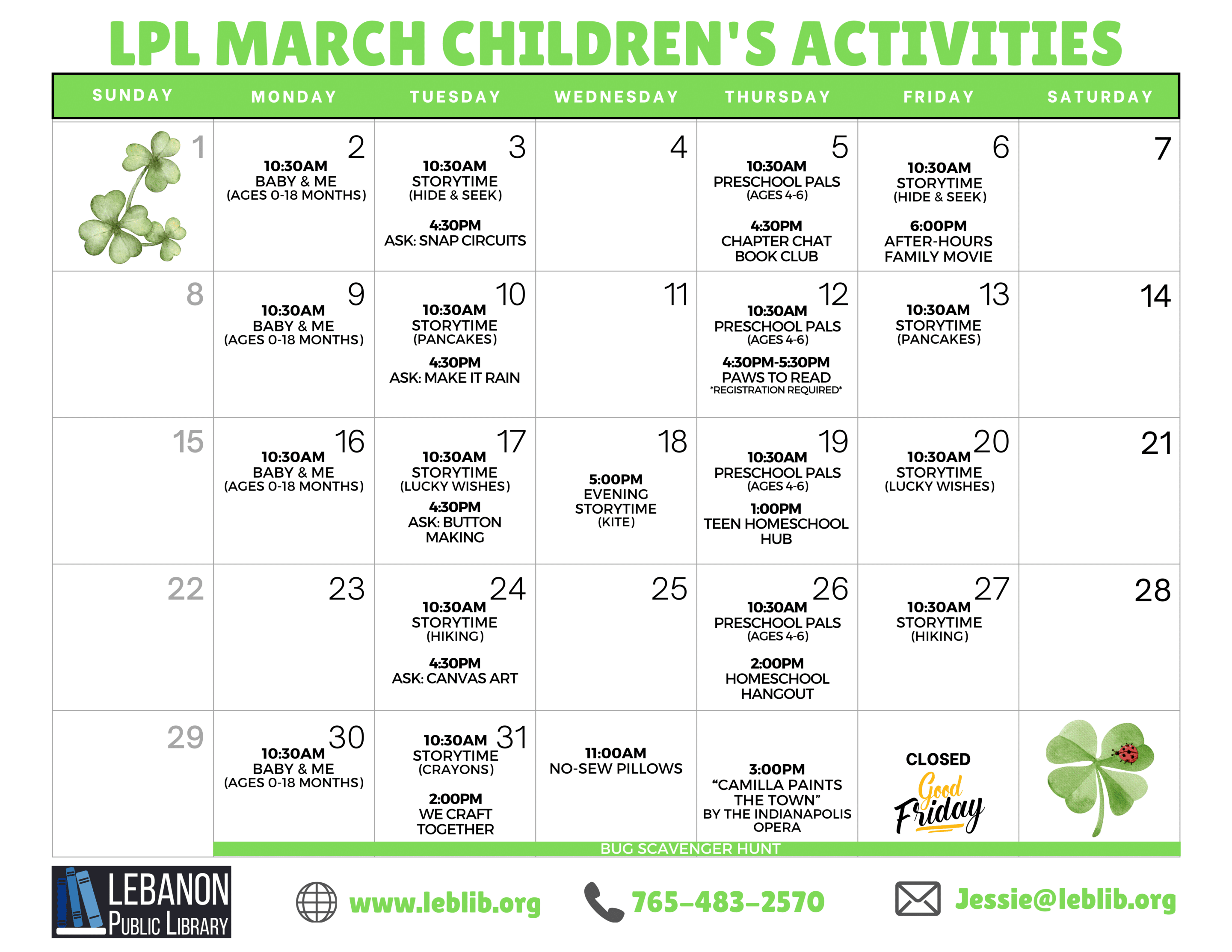 LPL March Children's Activities 2026