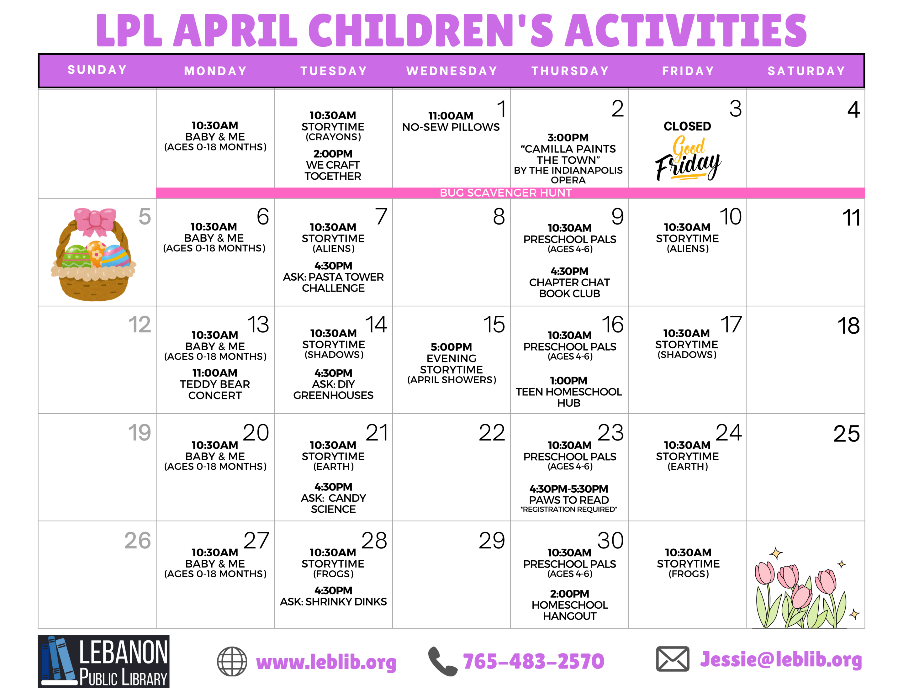 LPL April Children's Activities 2026