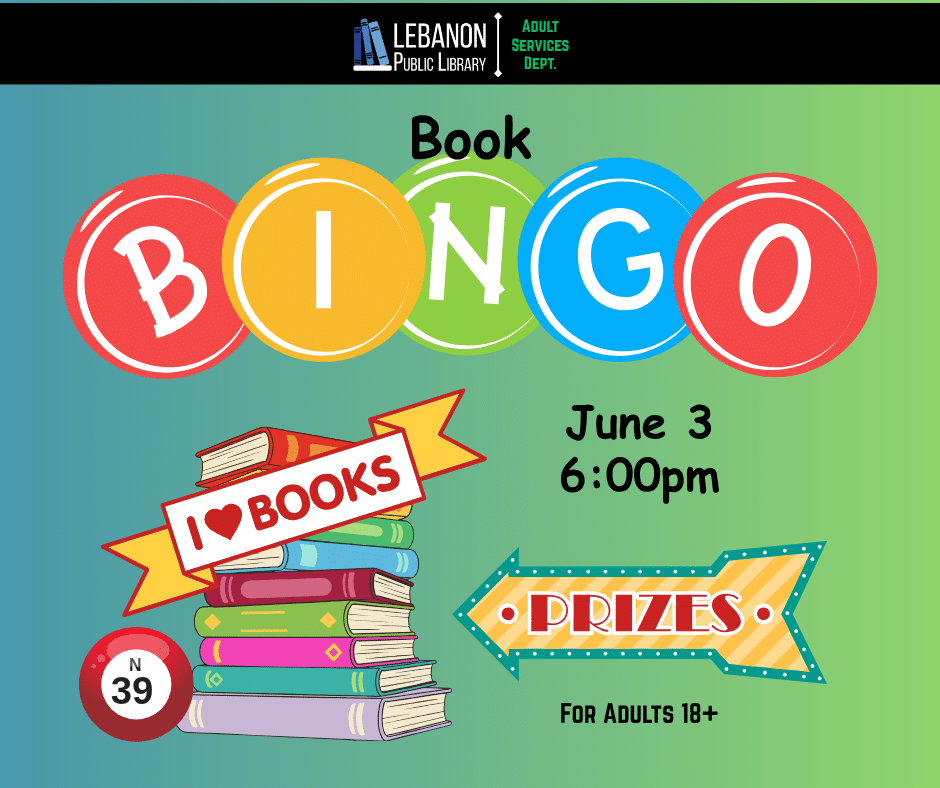 BINGO, arrow, book stack
