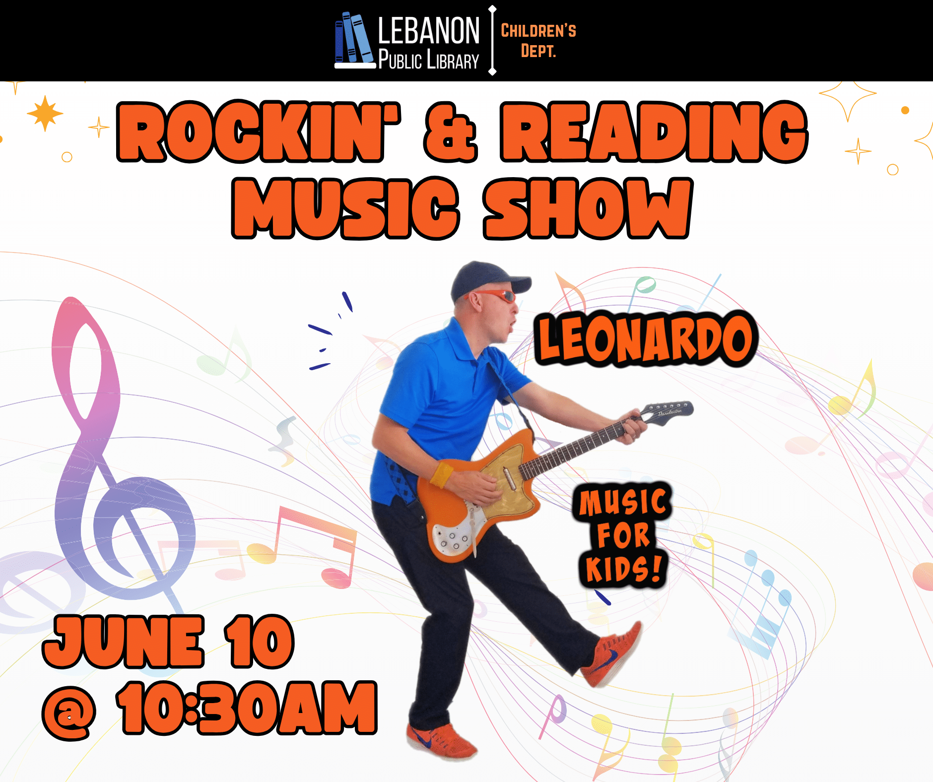 Rockin' & Reading Music Show with Leonardo, June 10 at 10:30am
