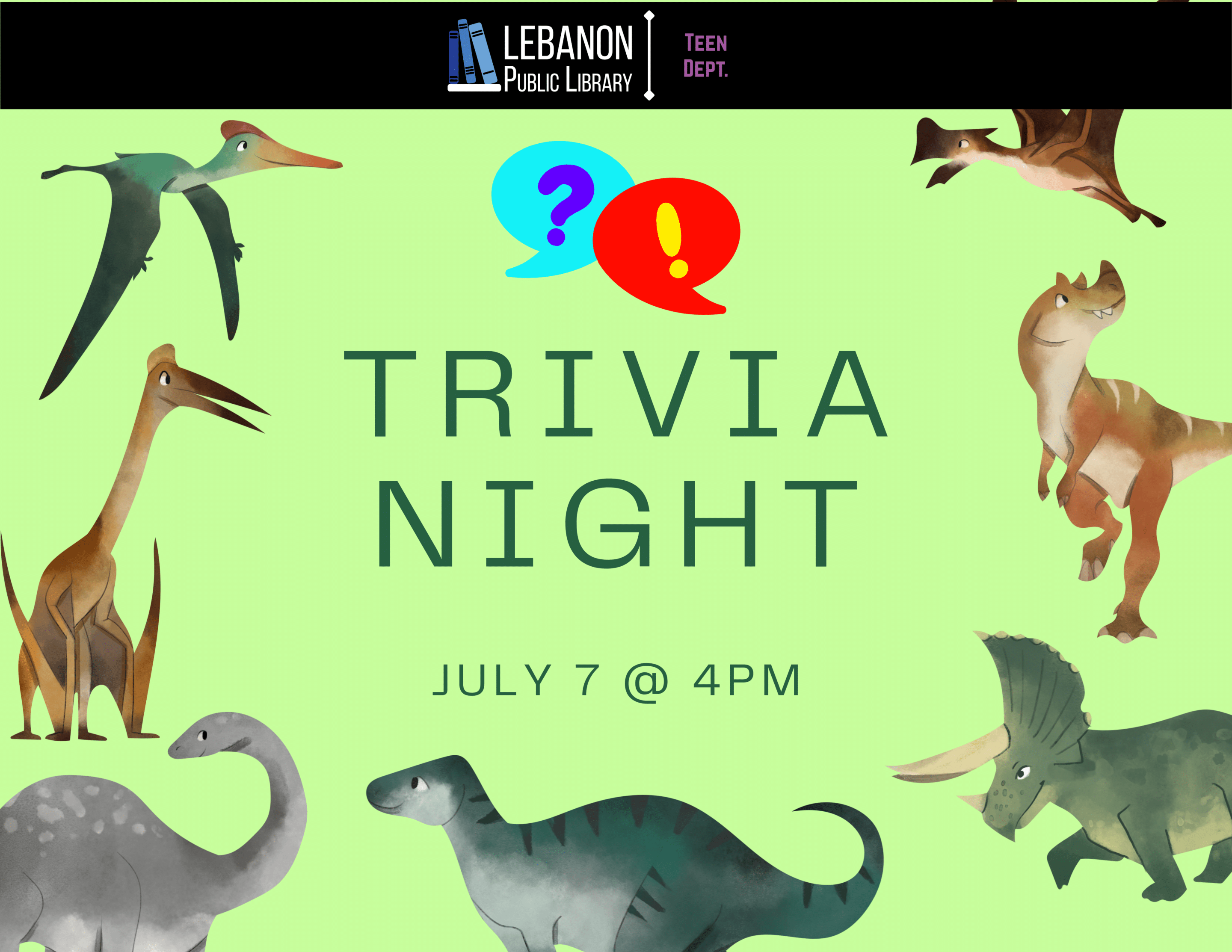 Trivia Night; July 7 at 4pm