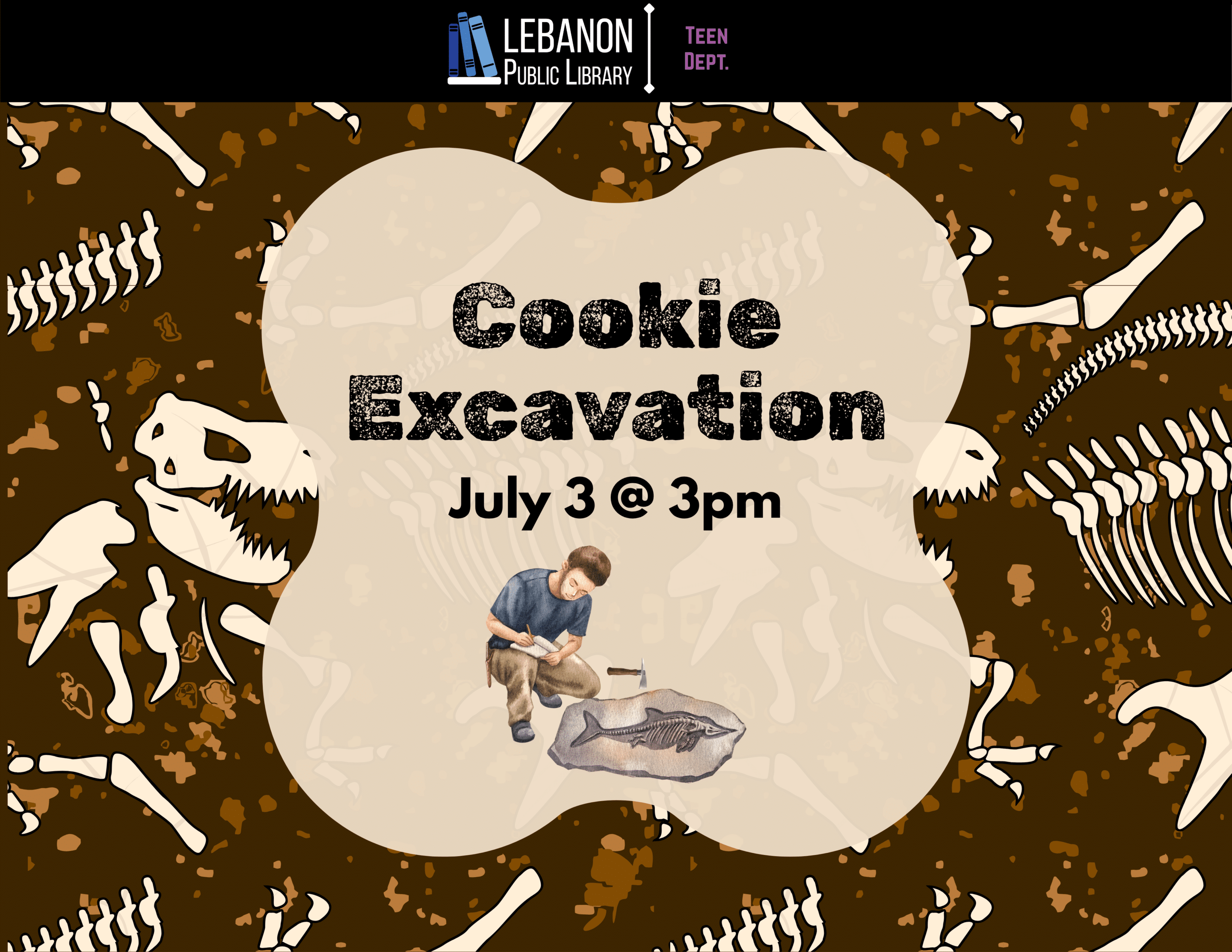 Cookie Excavation; July 3 at 3pm