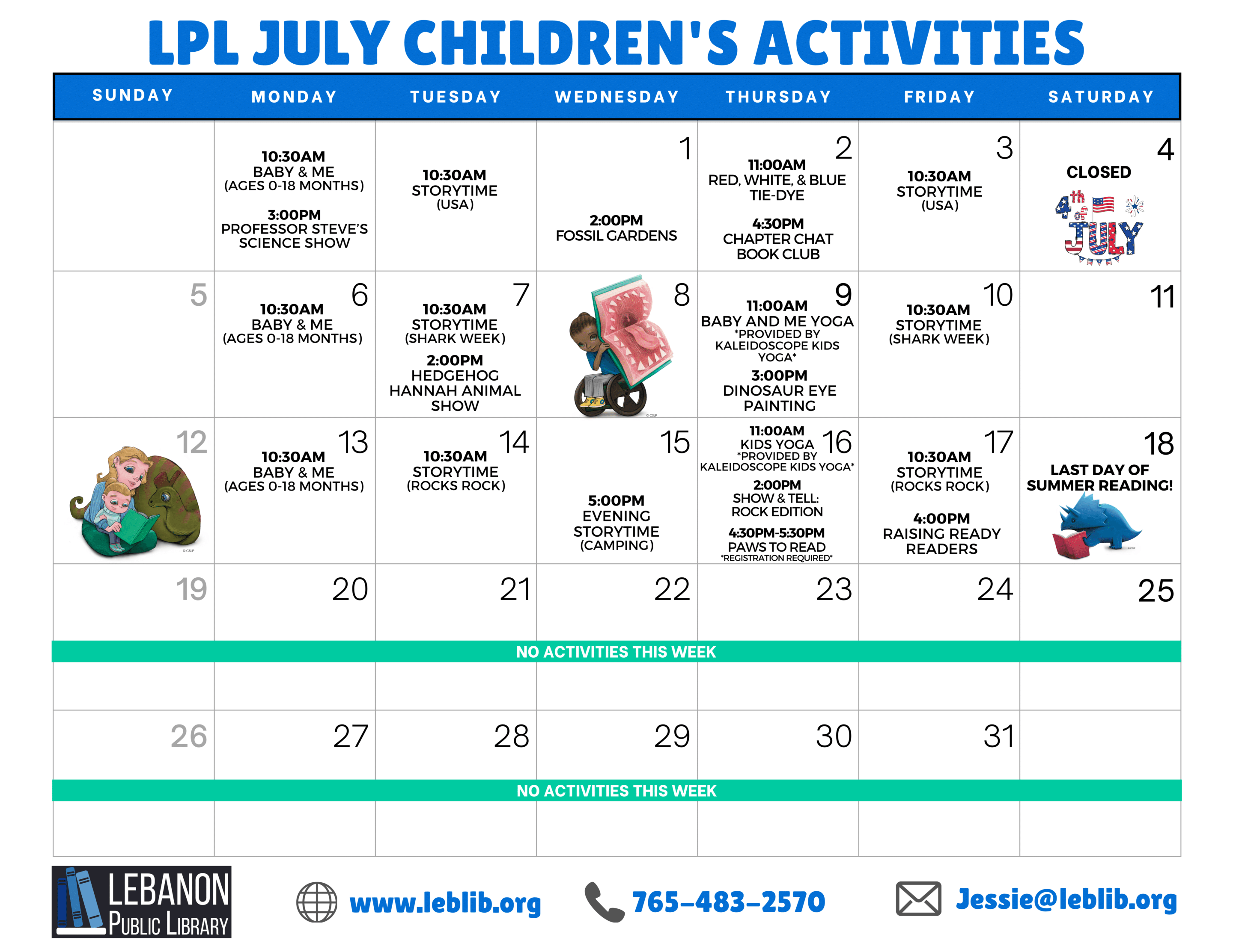 LPL July Children's Activities 2026