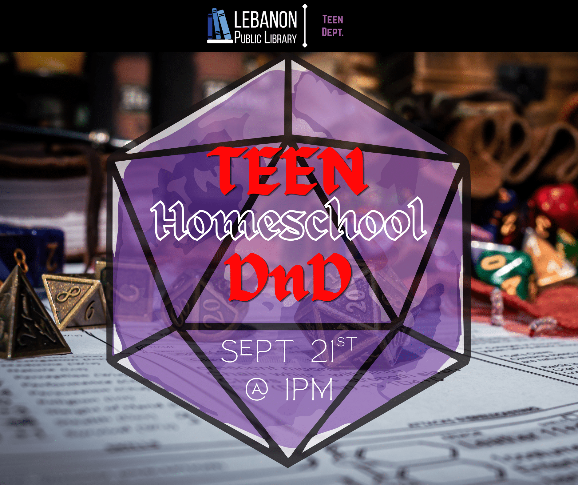 Teen Homeschool DnD; September 21st at 1pm
