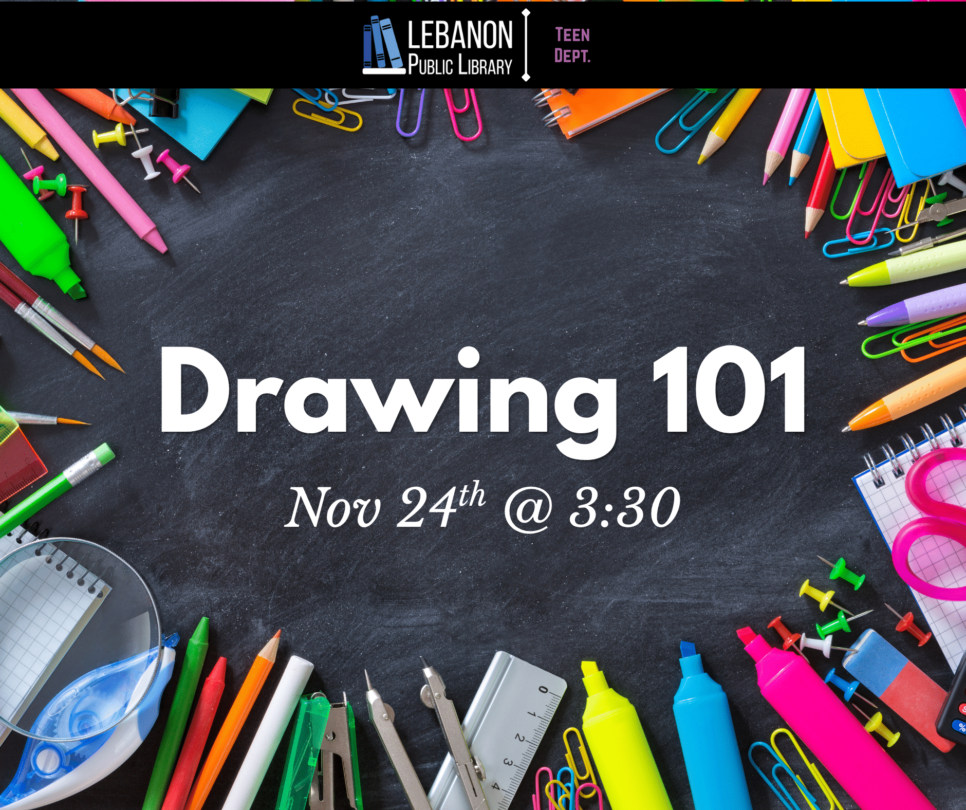 Drawing 101; November 24th at 3:30pm